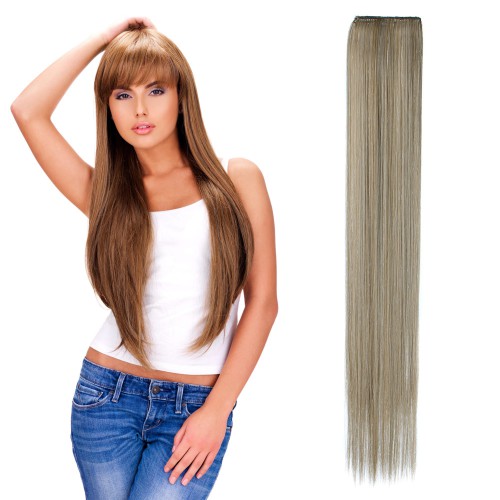 Predlžovanie vlasov, účesy - Rovný clip in pásik vlasov v dĺžke 60 cm - odtieň M