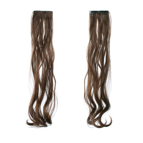 Predlžovanie vlasov, účesy - Vlnitý clip in pásik vlasov v dĺžke 55 cm - odtieň E