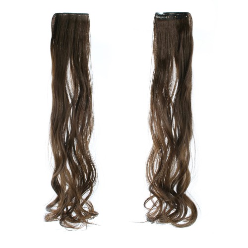 Predlžovanie vlasov, účesy - Vlnitý clip in pásik vlasov v dĺžke 55 cm - odtieň F
