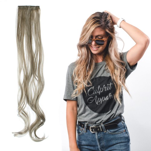 Predlžovanie vlasov, účesy - Vlnitý clip in pásik vlasov v dĺžke 55 cm - odtieň M
