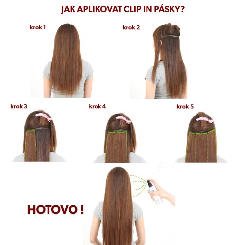 Predlžovanie vlasov, účesy - Vlnitý clip in pásik vlasov v dĺžke 55 cm - odtieň T
