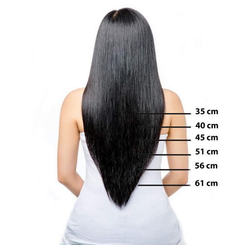 Predlžovanie vlasov, účesy - Clip in vlasy 45 cm ľudské - Remy 70g - odtieň 1 #
