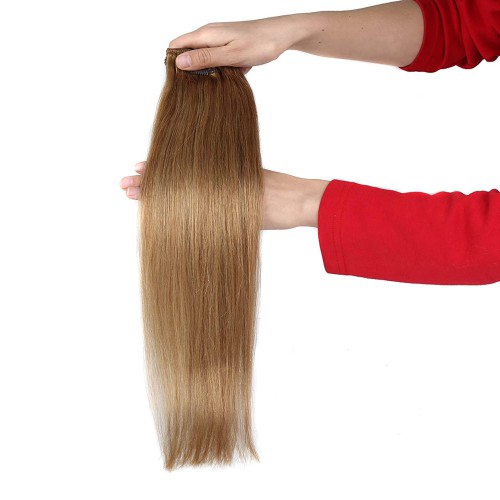 Predlžovanie vlasov, účesy - Clip in vlasy 45 cm ľudskej - Remy 70 g - odtieň 12