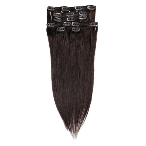 Predlžovanie vlasov, účesy - Clip in vlasy 51 cm ľudské - Remy 70g - odtieň 2
