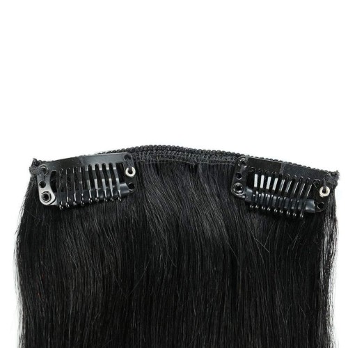 Predlžovanie vlasov, účesy - Clip in vlasy 55 cm 100% ľudské - Remy 100 g - odtieň 1# - uhľovo čierna
