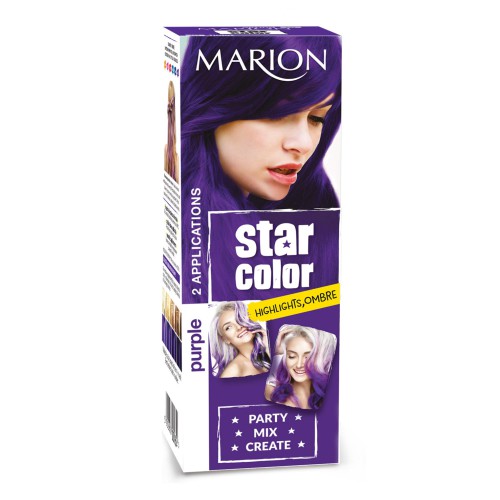 Kozmetika, zdravie - Marion Star Color zmývateľná farba na vlasy Purple, 2 x 35 ml