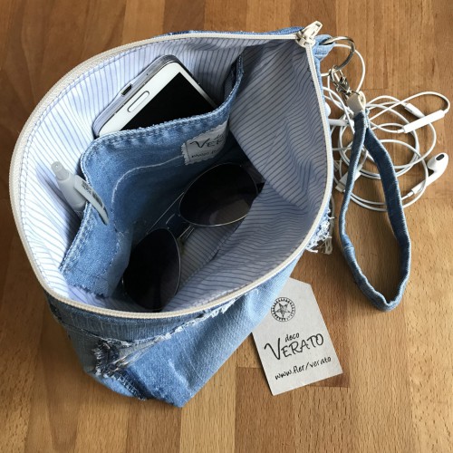 Dámska móda, doplnky - Verato Kozmetická taška džínsová s pútkom