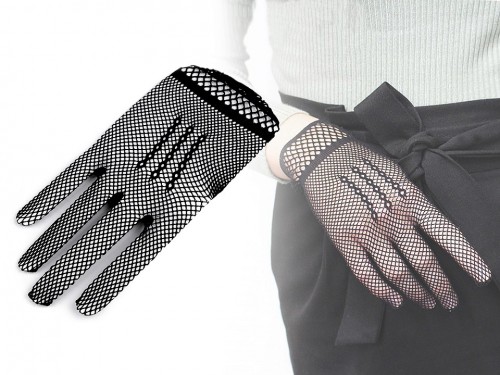 Dámska móda, doplnky - Spoločenské rukavice sieťované / gotik