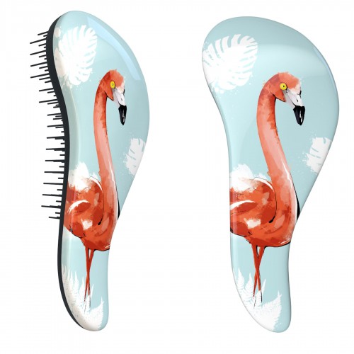 Predlžovanie vlasov, účesy - Dtangler rozčesávacia kefa na vlasy - Flamingo