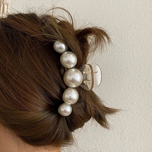 Predlžovanie vlasov, účesy - Škripec do vlasov s perlami 10 cm