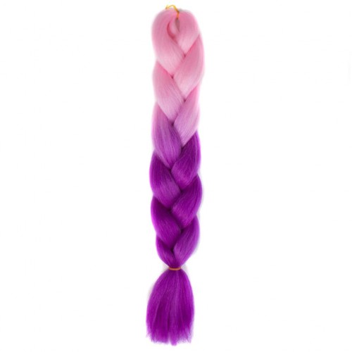 Predlžovanie vlasov, účesy - Kanekalon na zaplietanie vrkôčikov - ombre ružová - fialová