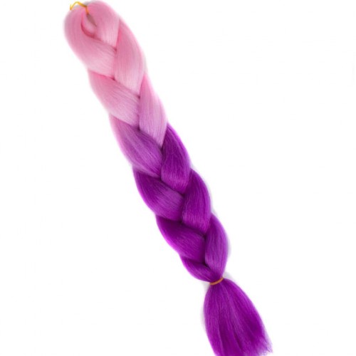 Predlžovanie vlasov, účesy - Kanekalon na zaplietanie vrkôčikov - ombre ružová - fialová