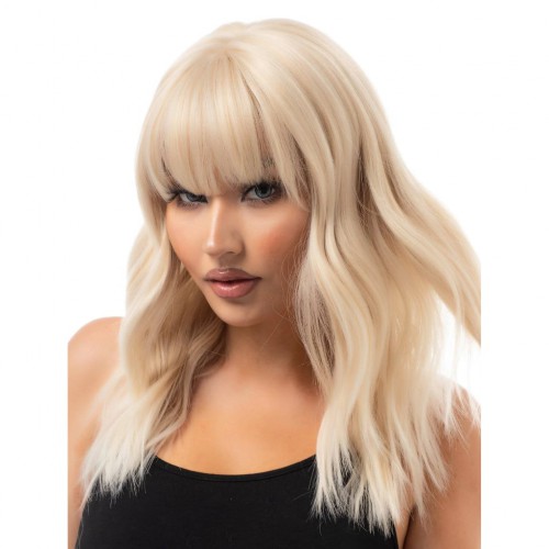 Predlžovanie vlasov, účesy - Parochňa KIA s ofinou - blond