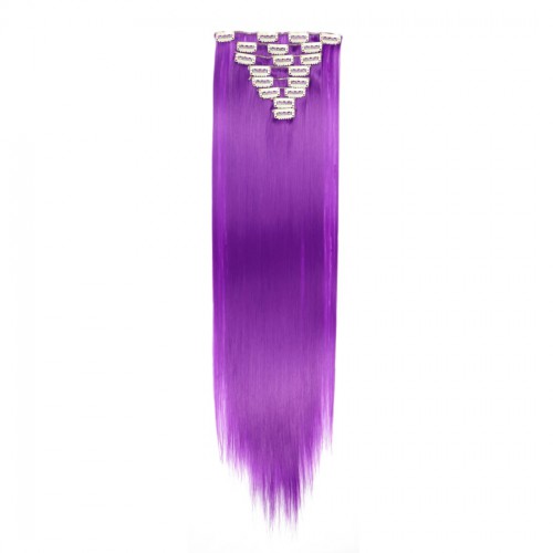 Predlžovanie vlasov, účesy - Clip in sada EXCLUSIVE - 63 cm - odtieň Purple