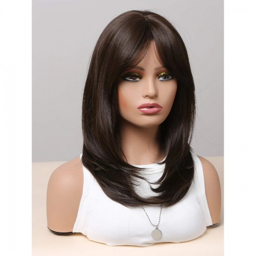 Predlžovanie vlasov, účesy - Parochňa JANE tmavo hnedá - 45 cm
