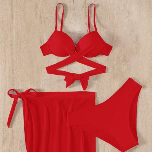 Dámska móda, doplnky - Dámske dvojdielne plavky Cati Red