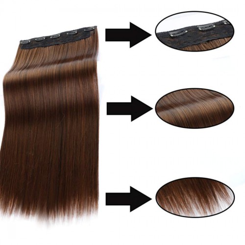 Predlžovanie vlasov, účesy - Clip in vlasy - rovný pás - ombre - odtieň Black T Dimgray