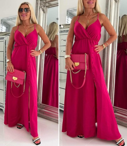 Dámska móda, doplnky - Saténové šaty Long - ružové