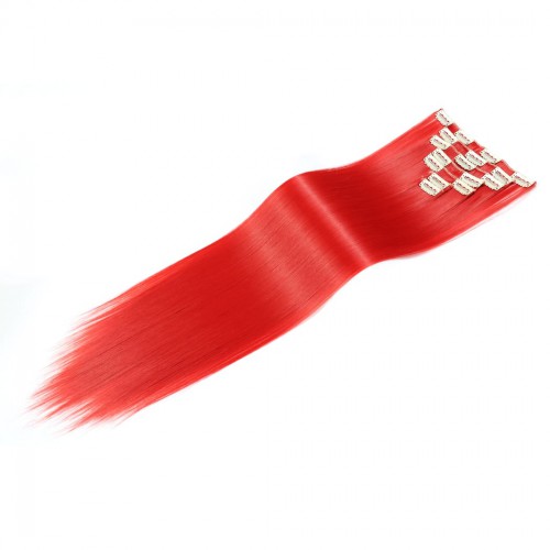 Predlžovanie vlasov, účesy - Clip in sada STANDARD - 57 cm - odtieň RED
