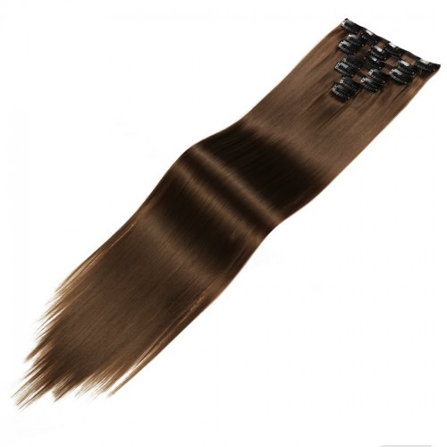 Predlžovanie vlasov, účesy - Clip in sada ŠTANDARD - 57 cm - odtieň 6