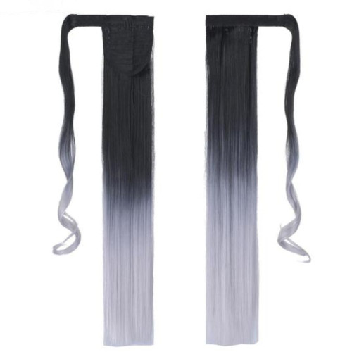 Predlžovanie vlasov, účesy - Colík - vrkoč rovný s omotávkou 57 cm - Ombre štýl