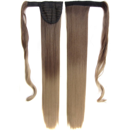 Predlžovanie vlasov, účesy - Colík - vrkoč rovný s omotávkou 57 cm - Ombre štýl