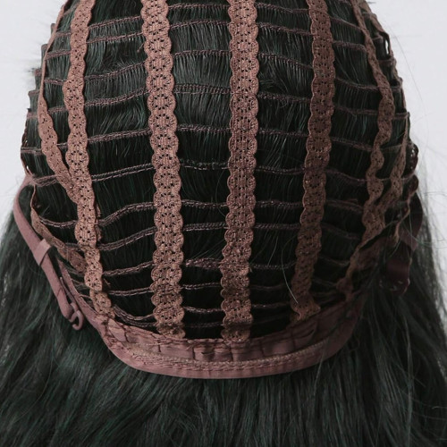 Predlžovanie vlasov, účesy - Parochňa GRENA s ofinou - čierna s tmavo zelenou