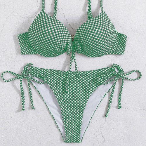 Dámska móda, doplnky - Dámske dvojdielne plavky Cube - zelené