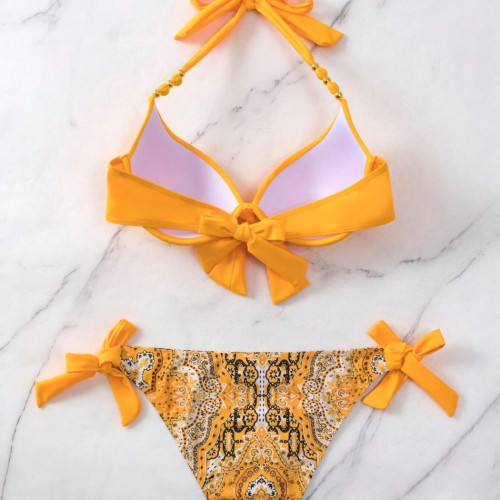 Dámska móda, doplnky - Dámske dvojdielne plavky Marbles - oranžové