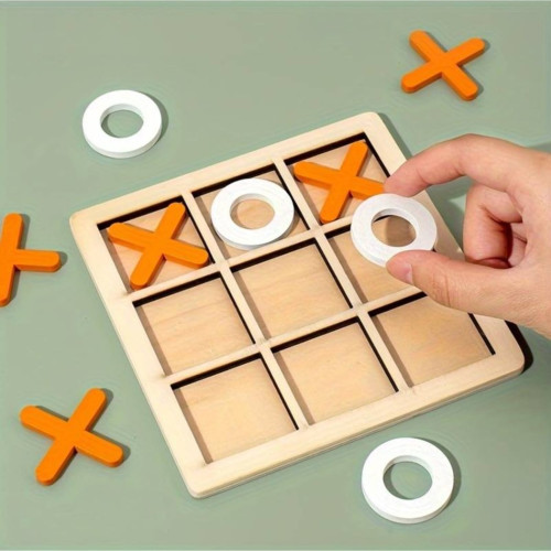 Krása a zábava - Drevená stolová hra XOXO - piškvorky na cesty