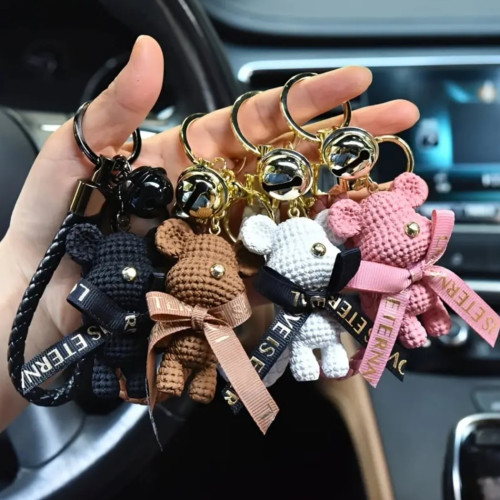 Dámska móda, doplnky - Prívesok na kľúče s rolničkou Teddy