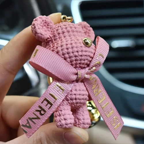Dámska móda, doplnky - Prívesok na kľúče s rolničkou Teddy