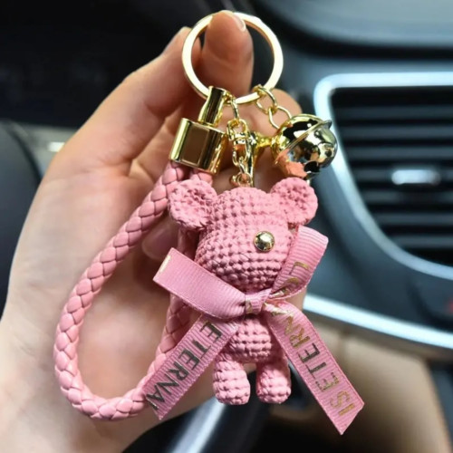Dámska móda, doplnky - Prívesok na kľúče s rolničkou Teddy