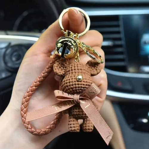 Dámska móda, doplnky - Prívesok na kľúče s rolničkou Teddy