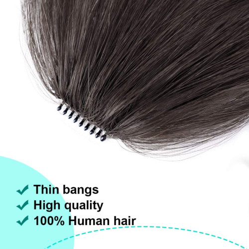 Predlžovanie vlasov, účesy - Clip in ofina - REMY 100% ľudské vlasy - 4 - hnedá