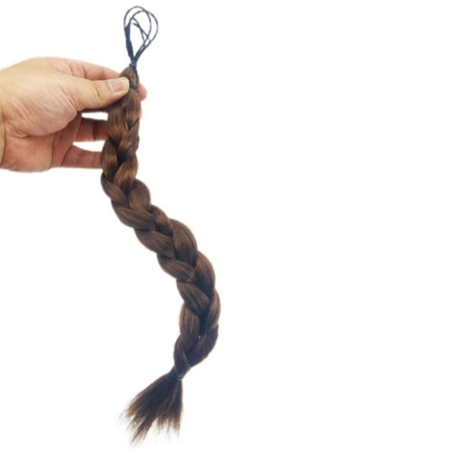 Predlžovanie vlasov, účesy - Pletený vrkôčik na gumičke - 35 cm