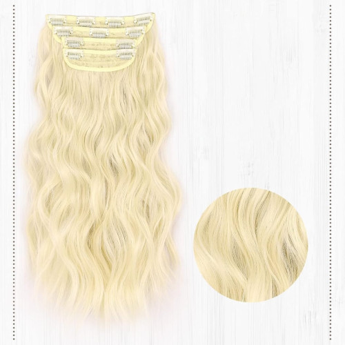 Predlžovanie vlasov, účesy - Clip in predĺženie vlasov, sada 4 ks - odtieň 102 (beach blond)