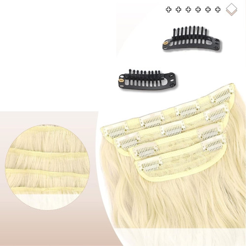 Predlžovanie vlasov, účesy - Clip in predĺženie vlasov, sada 4 ks - odtieň 102 (beach blond)