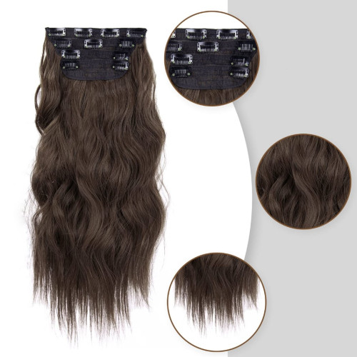 Predlžovanie vlasov, účesy - Clip in predĺženie vlasov, sada 4 ks - odtieň 8/10 (hnedý mix)