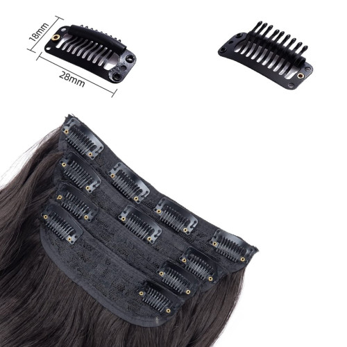 Predlžovanie vlasov, účesy - Clip in predĺženie vlasov, sada 4 ks - odtieň 6 (hnedá)