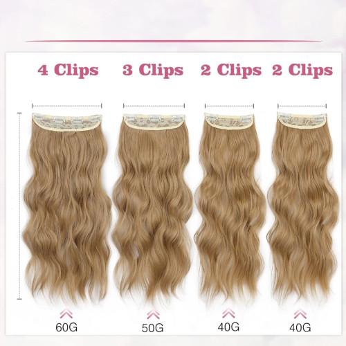 Predlžovanie vlasov, účesy - Clip in predĺženie vlasov, sada 4 ks - odtieň 103 (plavá)