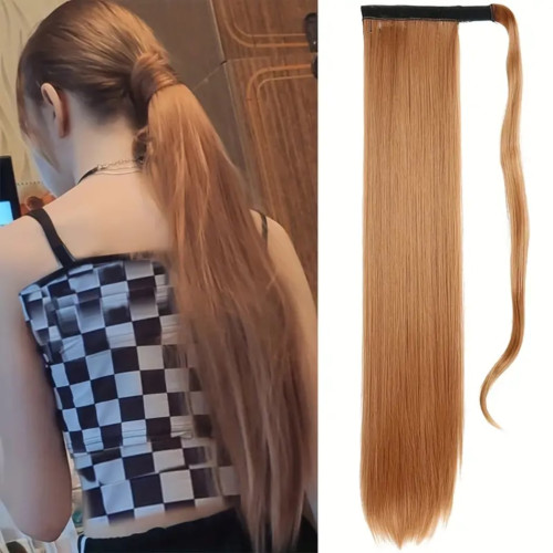 Predlžovanie vlasov, účesy - Colík - vrkoč rovný s omotávkou 57 cm