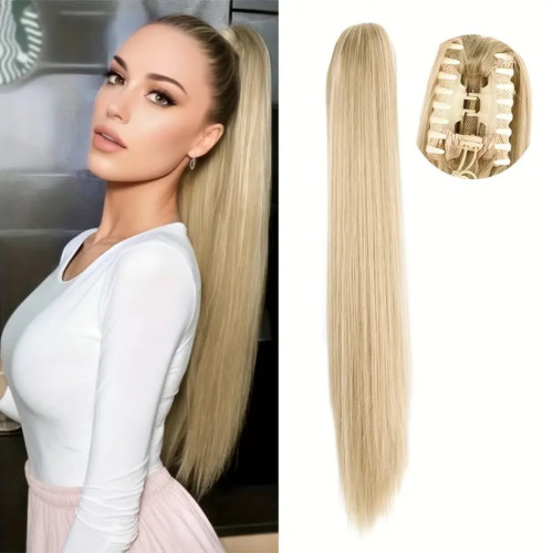 Predlžovanie vlasov, účesy - Colík, vrkoč na štipci - rovný 60 cm