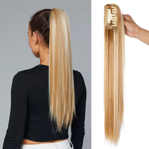 Predlžovanie vlasov, účesy - Colík, vrkoč na štipci - rovný 60 cm