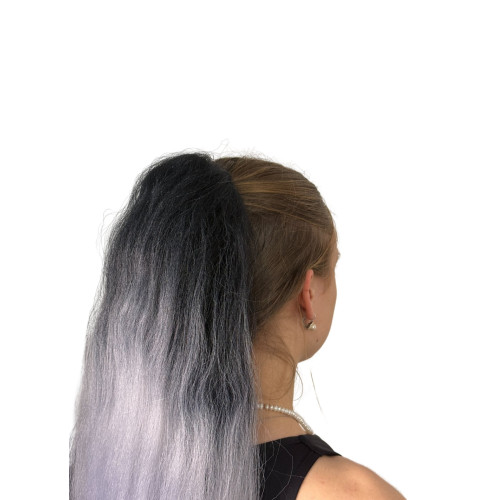 Predlžovanie vlasov, účesy - Vrkoč, cop na nasadenie 70 cm, kanekalón - ombre blond - modrá