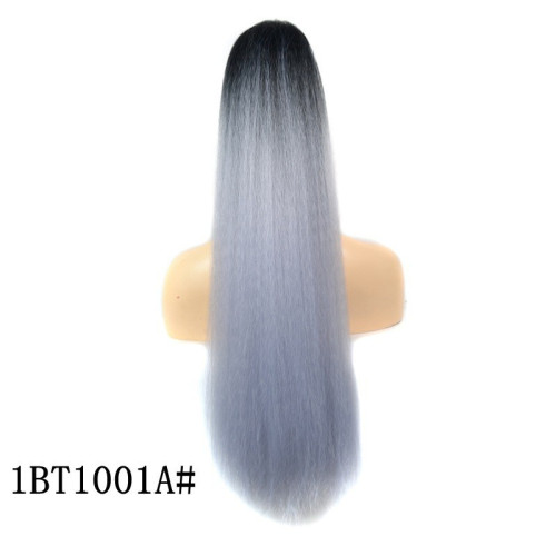 Predlžovanie vlasov, účesy - Vrkoč, cop na nasadenie 70 cm, kanekalón - ombre blond - modrá