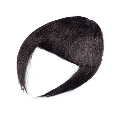 Predlžovanie vlasov, účesy - Clip In ofina Premium - tmavo hnedá, 20 cm / 23 g, 100% pravé vlasy