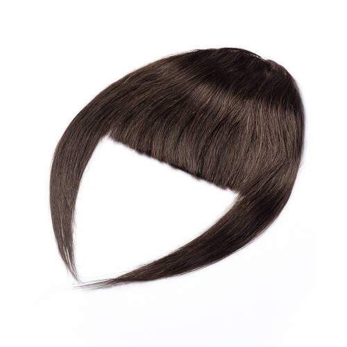 Predlžovanie vlasov, účesy - Clip In ofina Premium - hnedá, 20 cm / 23 g, 100% pravé ľudské vlasy