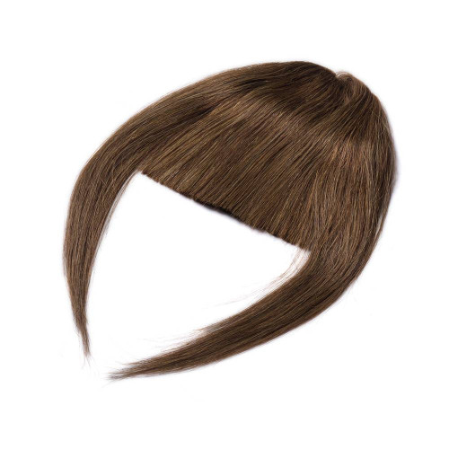 Predlžovanie vlasov, účesy - Clip In ofina Premium - svetlo hnedá, 100% pravé vlasy, 20 cm / 23 g