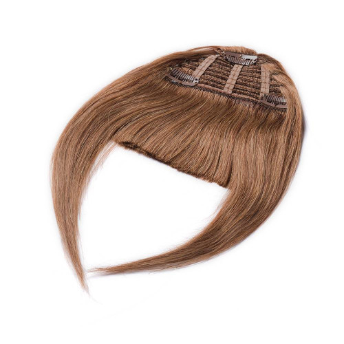 Predlžovanie vlasov, účesy - Clip In ofina Premium - tmavá blond, 100% pravé vlasy, 20 cm / 23 g